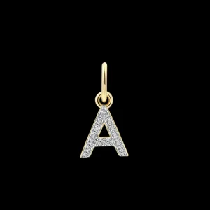 XENOX Charms^A LETTER Charm 925/- Sterlingsilber, 18k Vergoldung
