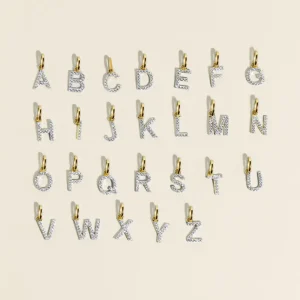 XENOX Charms^A LETTER Charm 925/- Sterlingsilber, 18k Vergoldung