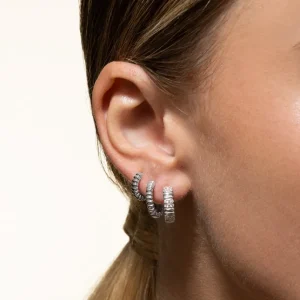 XENOX Ohrringe^AMALFI Creolen 925/- Sterlingsilber, rhodiniert