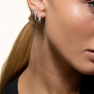 XENOX Ohrringe^AMALFI Creolen 925/- Sterlingsilber, rhodiniert