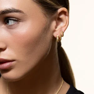 XENOX Ohrringe^AMALFI Creolen 925/- Sterlingsilber, rhodiniert