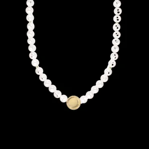 XENOX Halsketten^BEACH Halskette 925/- Sterlingsilber mit Süßwasserperlen, 18k Vergoldung goldfarben