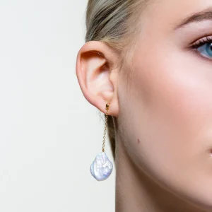 XENOX Ohrringe^BEACH Ohrringe 925/- Sterlingsilber mit Süßwasserperlen, 18k Vergoldung goldfarben