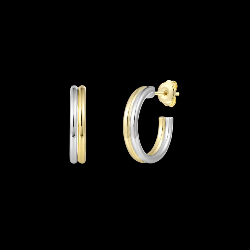 bicolor_creolen__sterling_0.webp XENOX Ohrringe^BICOLOR Creolen 925/- Sterlingsilber, 18k Vergoldung gold/silberfarben