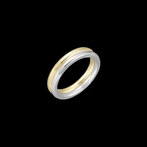 XENOX Ringe^BICOLOR Ring 925/- Sterlingsilber, 18k Vergoldung gold/silberfarben