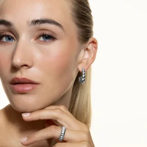 XENOX Ohrringe^BOLD BUBBLE Creolen aus Edelstahl, silberfarben beschichtet