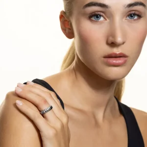 XENOX Ringe^BOLD BUBBLE Ring aus Edelstahl, silberfarben beschichtet