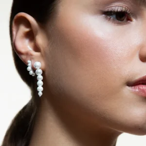 XENOX Ohrringe^BOLD PEARL Ohrringe 925/- Sterlingsilber, rhodiniert