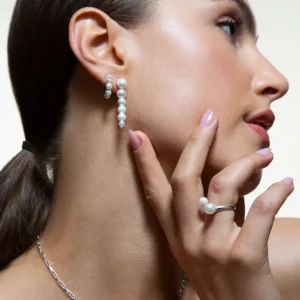 XENOX Ringe^BOLD PEARL Ring 925/- Sterlingsilber, rhodiniert