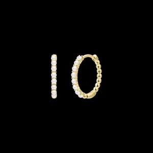 XENOX Ohrringe^BUBBLE PEARL MEDIUM Creolen 925/- Sterlingsilber, rhodiniert