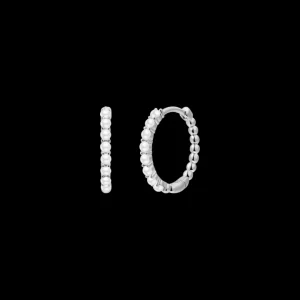 XENOX Ohrringe^BUBBLE PEARL MEDIUM Creolen 925/- Sterlingsilber, rhodiniert