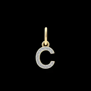 XENOX Charms^C LETTER Charm 925/- Sterlingsilber, 18k Vergoldung