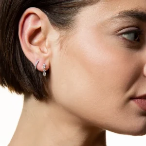 XENOX Ohrringe^CREOLEN 925/- Sterlingsilber, rhodiniert