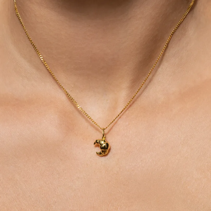 croissant_charm__sterling_1.webp XENOX Charms^CROISSANT Charm 925/- Sterlingsilber, 18k Vergoldung goldfarben