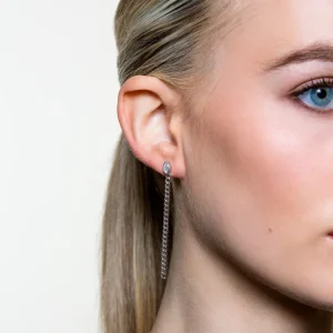 XENOX Ohrringe^CURB Ohrringe 925/- Sterlingsilber, rhodiniert