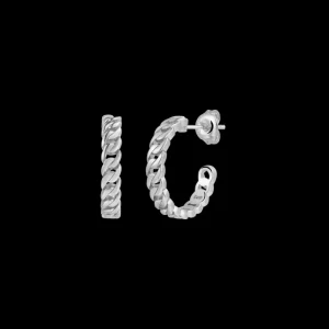 XENOX Ohrringe^CURB Ohrringe 925/- Sterlingsilber, rhodiniert