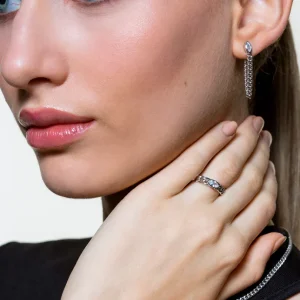 XENOX Ohrringe^CURB Ohrringe 925/- Sterlingsilber, rhodiniert