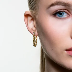 XENOX Ohrringe^CURB Ohrringe 925/- Sterlingsilber, rhodiniert