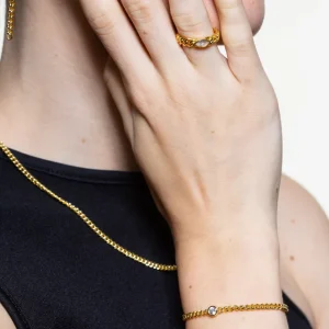 XENOX Ringe^CURB Ring 925/- Sterlingsilber, rhodiniert