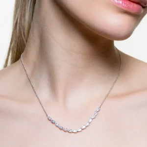 XENOX Halsketten^DEWDROP Halskette 925/- Sterlingsilber, rhodiniert silberfarben