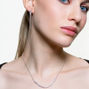 XENOX Halsketten^DEWDROP Halskette 925/- Sterlingsilber, rhodiniert silberfarben