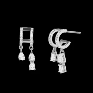 XENOX Ohrringe^DEWDROP Medium Ohrringe 925/- Sterlingsilber, rhodiniert