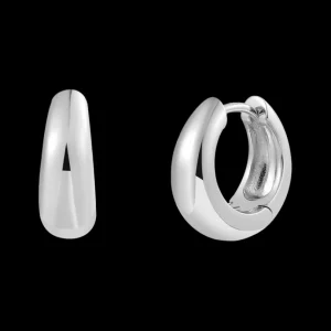 XENOX Ohrringe^DOME MEDIUM Creolen 925/- Sterlingsilber, rhodiniert