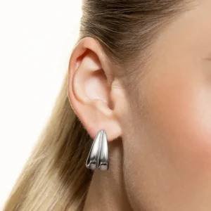 XENOX Ohrringe^DUO DROP Ohrringe aus Edelstahl, silberfarben beschichtet