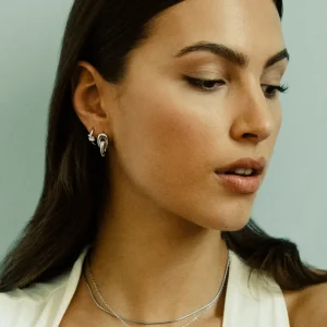 XENOX Ohrringe^DUO KNOT Ohrringe 925/- Sterlingsilber, rhodiniert