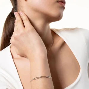 XENOX Armbänder^DUO LINK Armband 925/- Sterlingsilber, rhodiniert