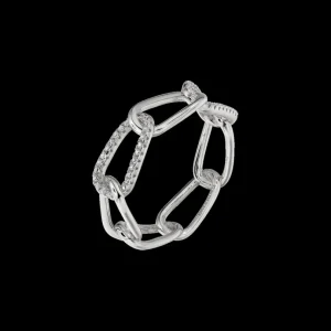 XENOX Ringe^DUO LINK Ring 925/- Sterlingsilber, rhodiniert