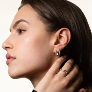 XENOX Ringe^DUO LINK Ring 925/- Sterlingsilber, rhodiniert