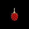XENOX Charms^ERDBEERE Charm 925/- Sterlingsilber, 18k Vergoldung goldfarben