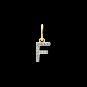 XENOX Charms^F LETTER Charm 925/- Sterlingsilber, rhodiniert