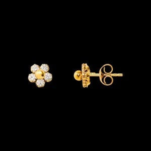 XENOX Ohrringe^FINE Blumen Ohrringe, 9k Gelbgold goldfarben
