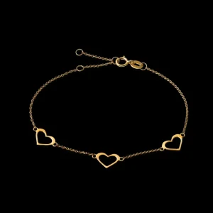XENOX Armbänder^FINE Herz Armband, 9k Gelbgold goldfarben