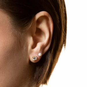 XENOX Echtgold | Ohrringe^FINE Ohrringe mit Zirkonia, 14k Gelbgold goldfarben