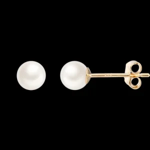 XENOX Echtgold | Ohrringe^FINE Perlen Ohrringe, 14k Gelbgold goldfarben