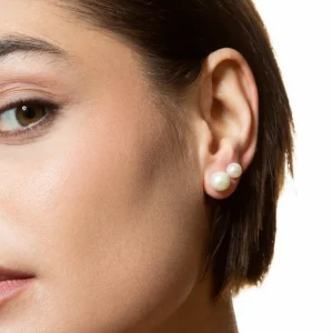 XENOX Ohrringe^FINE Perlen Ohrringe, 9k Gelbgold goldfarben