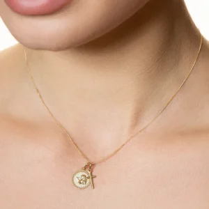 XENOX Echtgold^FINE Schutzengel Anhänger, 14k Gelbgold goldfarben