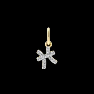 XENOX Charms^FISCHE Charm 925/- Sterlingsilber, 18k Vergoldung