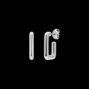 XENOX Ohrringe^FRAME Creolen aus Edelstahl, silberfarben beschichtet