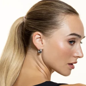 XENOX Ohrringe^FRAME TRIO Creolen aus Edelstahl, silberfarben beschichtet