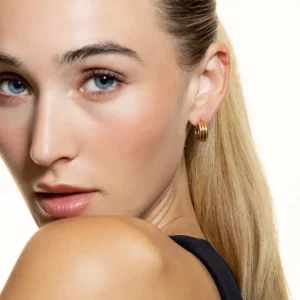 XENOX Ohrringe^FRAME TRIO Creolen aus Edelstahl, silberfarben beschichtet