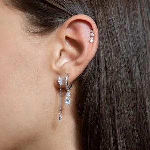 XENOX Ohrringe^GLANCE Ohrringe 925/- Sterlingsilber, rhodiniert