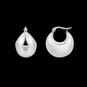 XENOX Ohrringe^GLOBE Ohrringe aus Edelstahl, silberfarben beschichtet