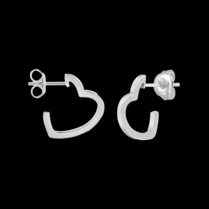 XENOX Ohrringe^HEART Creolen 925/- Sterlingsilber, rhodiniert