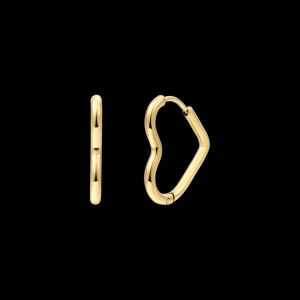 XENOX Ohrringe^HEART MAXI Creolen aus Edelstahl, silberfarben beschichtet