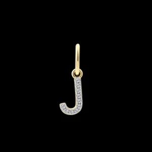 XENOX Charms^J LETTER Charm 925/- Sterlingsilber, 18k Vergoldung