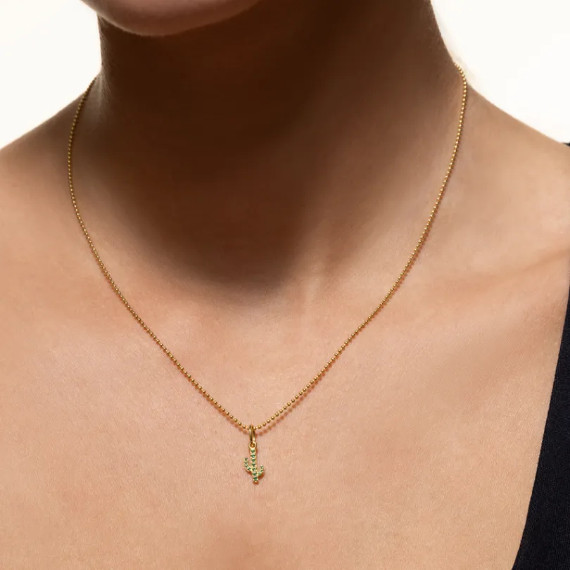 kaktus_charm__sterlingsil_1.webp XENOX Charms^KAKTUS Charm 925/- Sterlingsilber, 18k Vergoldung goldfarben